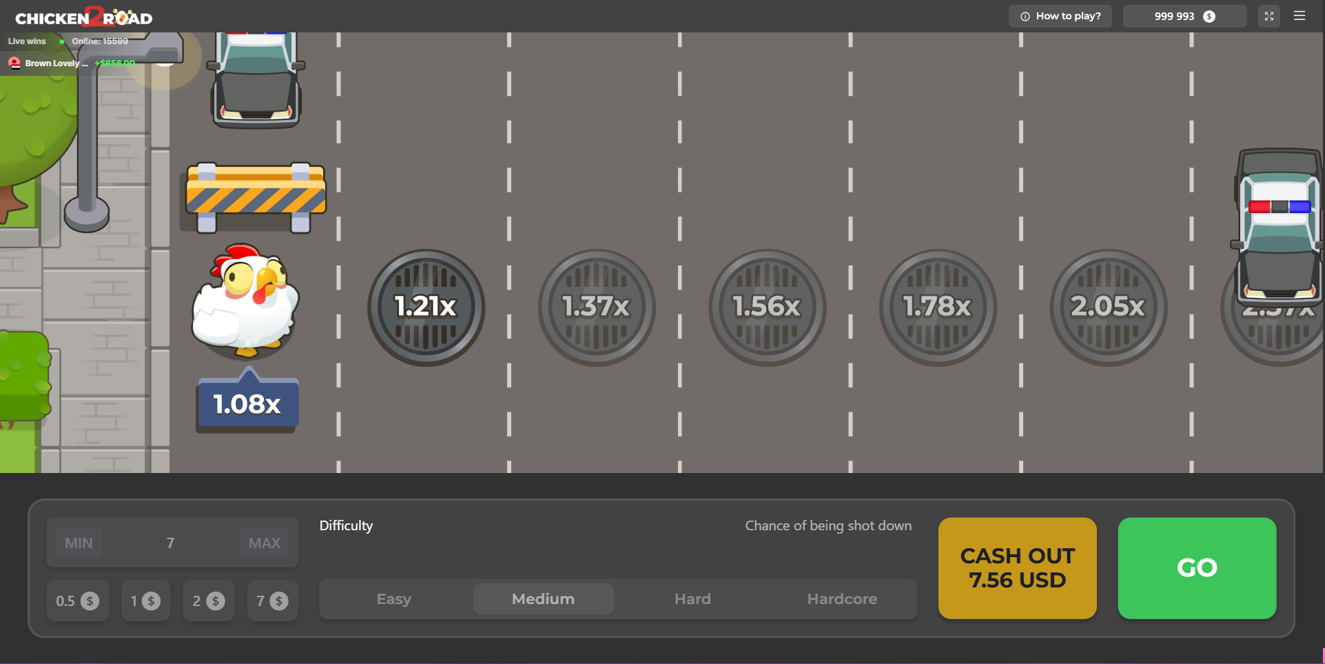 Chicken Road 2 Medium mode lanes